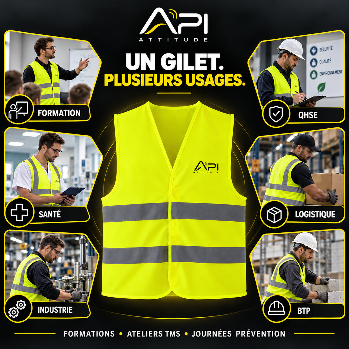 Exemples de métiers et d’utilisations du gilet API